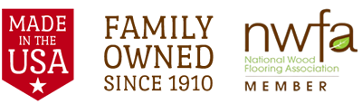 Made in the USA, Family Owned Since 1910, Member National Wood Flooring Association